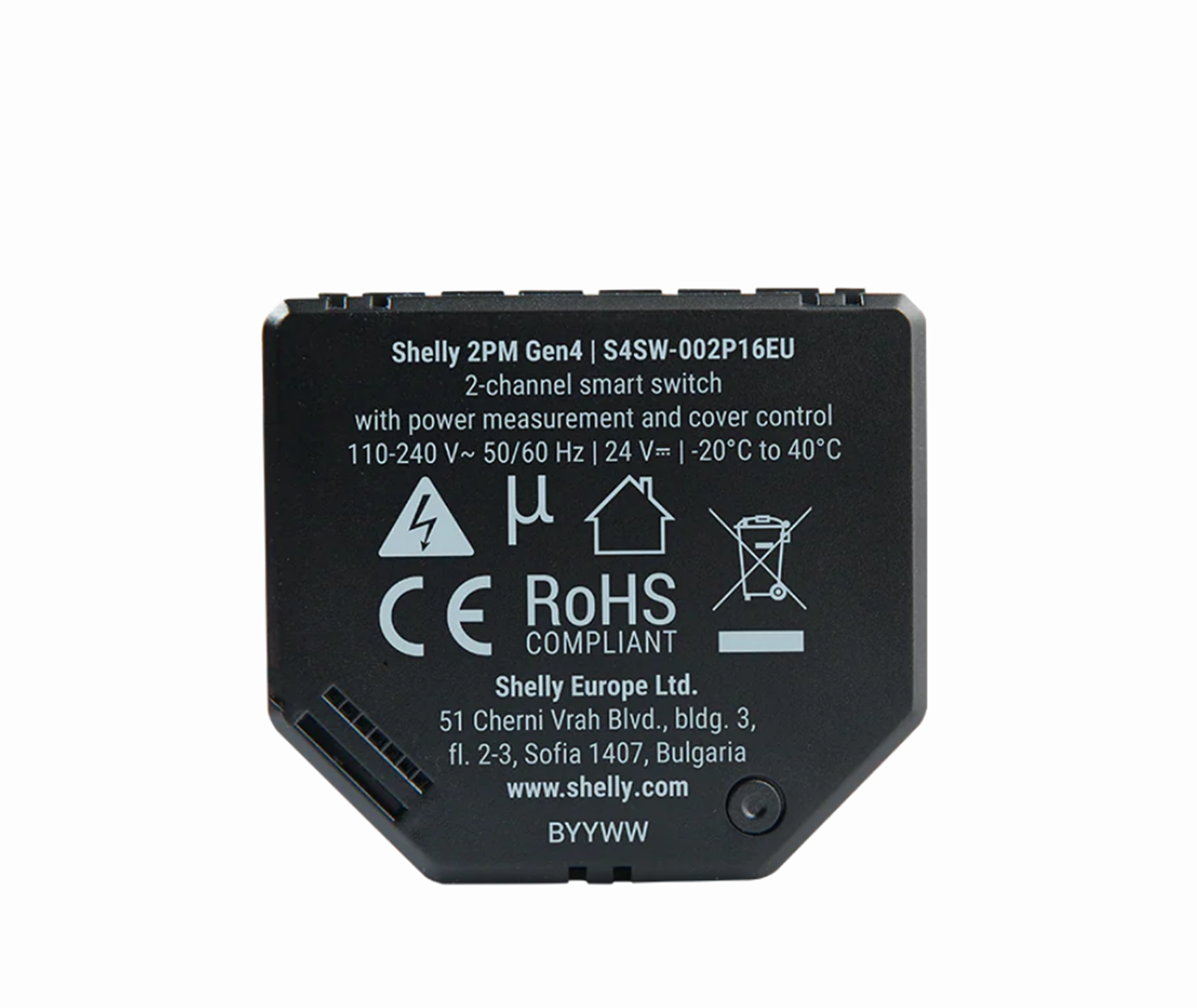 Shelly 2PM Gen4 WiFi & Zigbee relais energiemeting (2-kanaals)